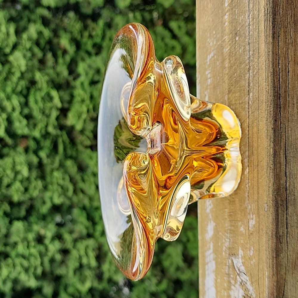 Elegant Vintage Amber Glass Bowl